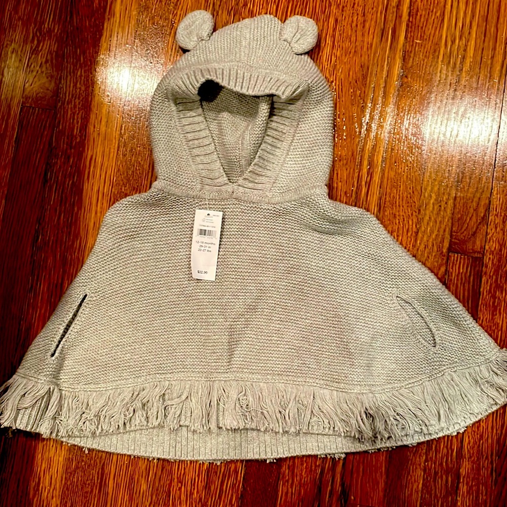 Adorable Gap baby girl poncho/sweater. Brand new with tags.